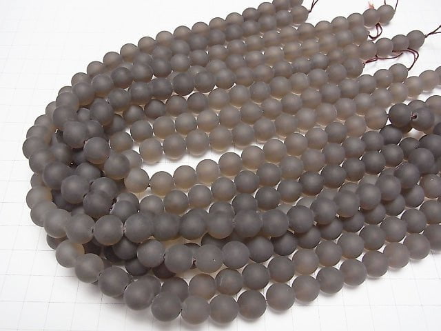 FrostSmoky Quartz AAA Round 10mm half or 1strand beads (aprx.15inch/37cm)