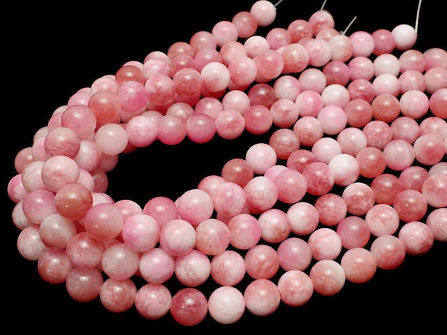 1strand $6.79! Pink & White Jade Round 12mm 1strand beads (aprx.15inch / 38cm)