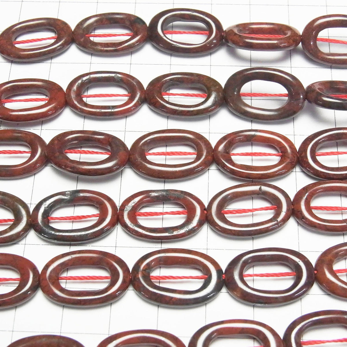 1strand $8.79! Poppy Jasper Oval (Donut) 20 x 13 x 3 mm 1strand beads (aprx.15 inch / 37 cm)