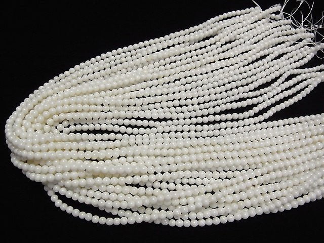 1strand $4.79! White Coral Round 4mm 1strand beads (aprx.15inch / 38cm)