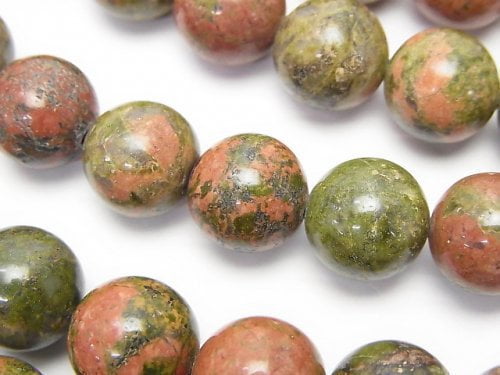 Round, Unakite Gemstone Beads