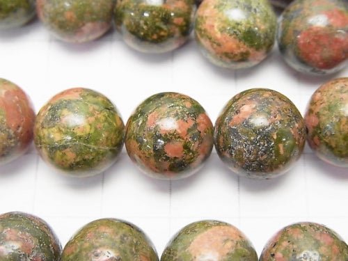 1strand $8.79! Unakite Round 12mm 1strand beads (aprx.15inch / 37cm)