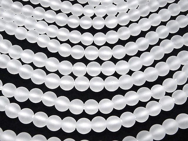 Frosted Quartz AAA Round 8mm [2mm hole] half or 1strand beads (aprx.15inch / 38cm)