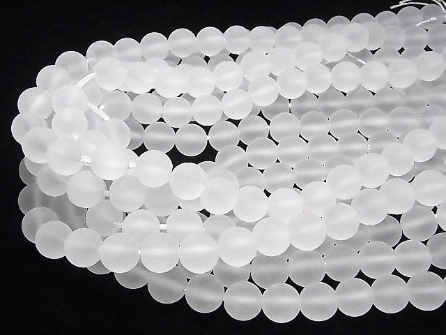 Frosted Quartz AAA Round 12mm [2mm hole] 1/4 or 1strand beads (aprx.15inch/36cm)