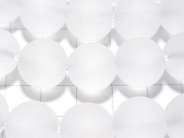 Frosted Quartz AAA Round 14mm [2mm hole] 1/4 or 1strand beads (aprx.15inch/38cm)