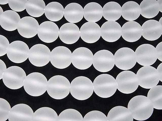 Frosted Quartz AAA Round 14mm [2mm hole] 1/4 or 1strand beads (aprx.15inch/38cm)