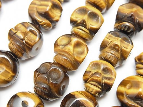 Skull, Tiger's Eye Gemstone Beads