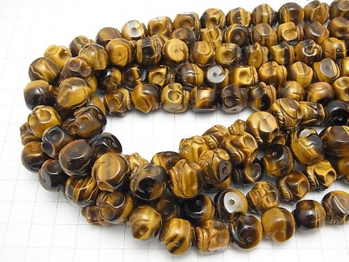 Yellow Tiger's Eye Skull 13mm half or 1strand beads (aprx.15inch / 38cm)