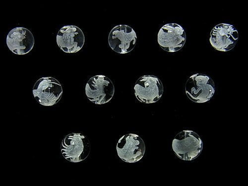 Carving, Crystal Quartz, Round Gemstone Beads