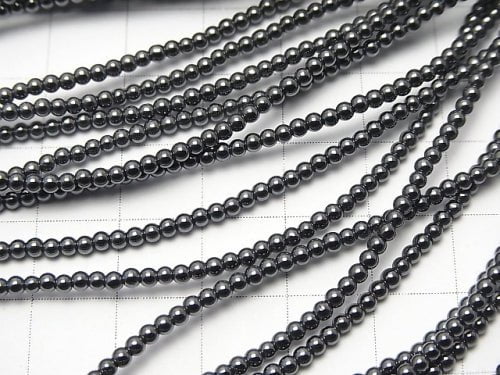 1strand $2.79! Hematite  Round 2-2.5mm 1strand beads (aprx.15inch/38cm)