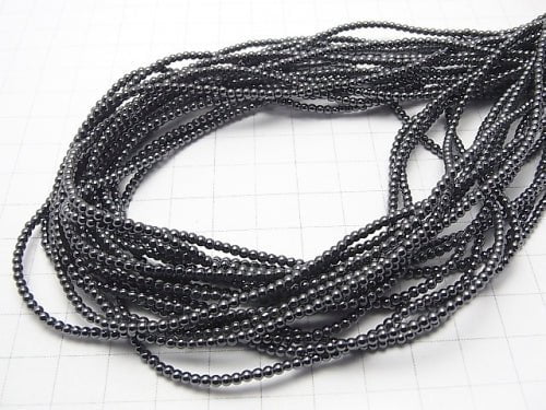 1strand $2.79! Hematite  Round 2-2.5mm 1strand beads (aprx.15inch/38cm)