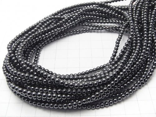 1strand $1.79! Hematite  Round 3mm 1strand beads (aprx.15inch/38cm)