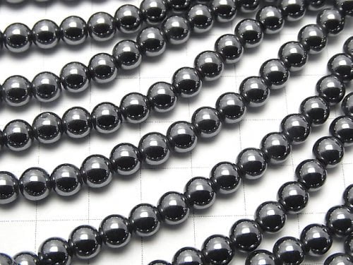 1strand $2.79! Hematite  Round 6mm 1strand beads (aprx.15inch/38cm)