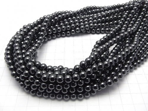 1strand $2.79! Hematite  Round 6mm 1strand beads (aprx.15inch/38cm)