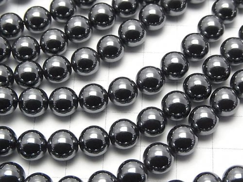 Hematite  Round 8mm 1strand beads (aprx.15inch/38cm)