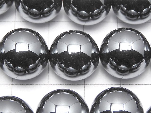 Hematite  Round 14mm half or 1strand beads (aprx.15inch/38cm)