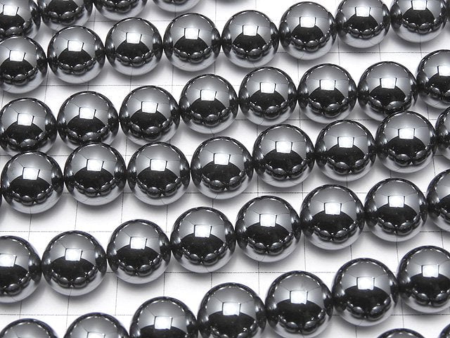 Hematite  Round 14mm half or 1strand beads (aprx.15inch/38cm)