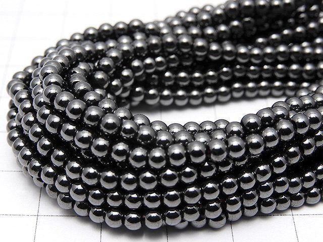 [Video]Magnetic! Hematite Round 3mm 1strand beads (aprx.15inch/38cm)