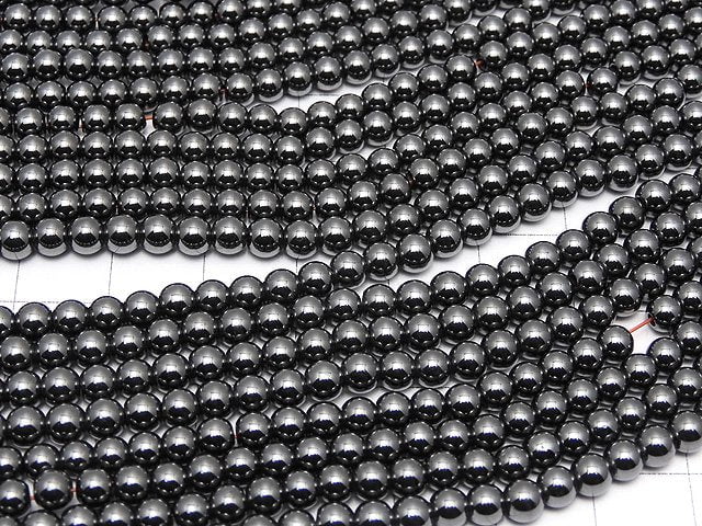 Magnetic! Hematite  Round 4mm 1strand beads (aprx.15inch/38cm)