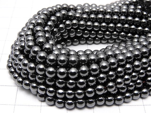 Magnetic! Hematite  Round 4mm 1strand beads (aprx.15inch/38cm)