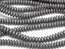 Frosted Hematite Rondelle 4x4x2mm 1strand beads (aprx.15inch/38cm)