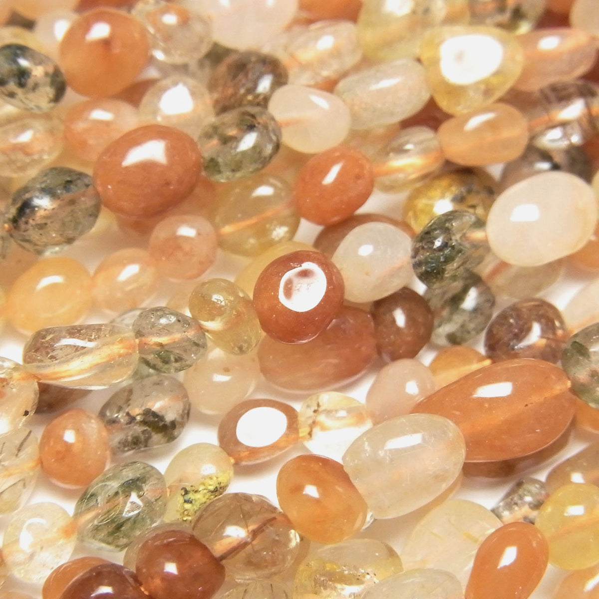 Multicolor Rutilated Quartz AA Small Size Nugget 1strand beads (approx. 14 inches/35 cm)