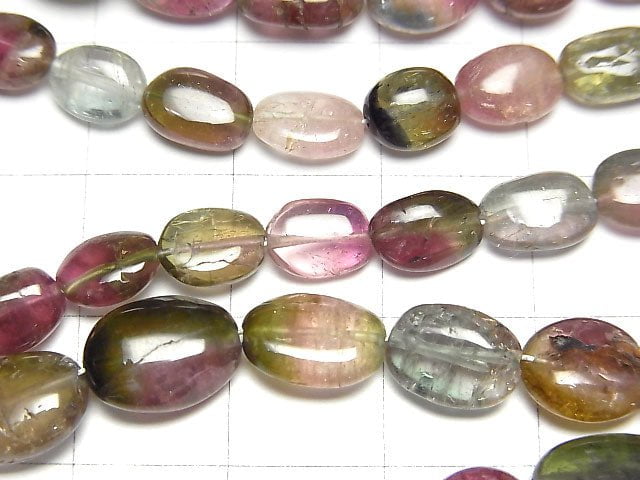 [Video]High Quality Bi-color Tourmaline AA++ Small Size Nugget half or 1strand beads (aprx.17inch/42cm)