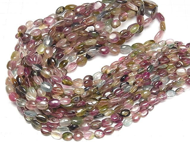 [Video]High Quality Bi-color Tourmaline AA++ Small Size Nugget half or 1strand beads (aprx.17inch/42cm)