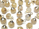[Video] Rutilated Quartz Onion Faceted Briolette Charm Gold color 2pcs