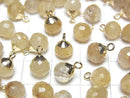 [Video] Rutilated Quartz Onion Faceted Briolette Charm Gold color 2pcs