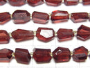 [Video]High Quality Mozambique Garnet AAA- Faceted Nugget 1strand beads (aprx.6inch/16cm)