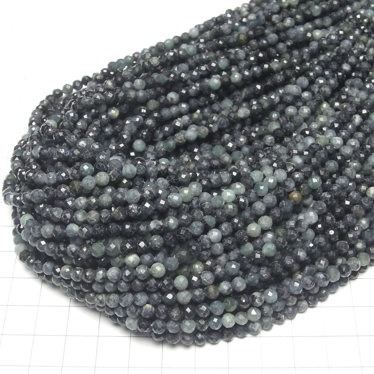Hochwertig! Indigolit Turmalin AA Facettiert Rund 4mm 1Strang Perlen (ca. 15Zoll/37cm)