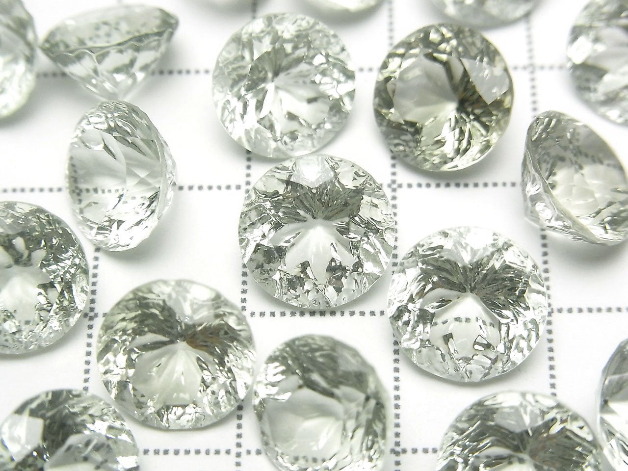高品質綠紫水晶 AAA 裸石雕刻圓形刻面花式 10x10mm 1顆