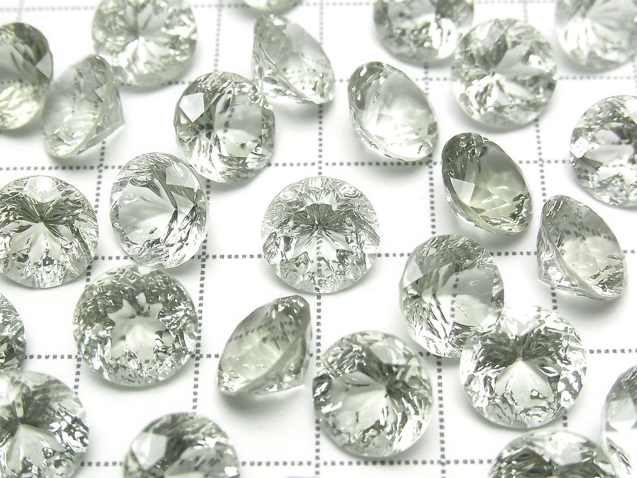 高品質綠紫水晶 AAA 裸石雕刻圓形刻面花式 10x10mm 1顆
