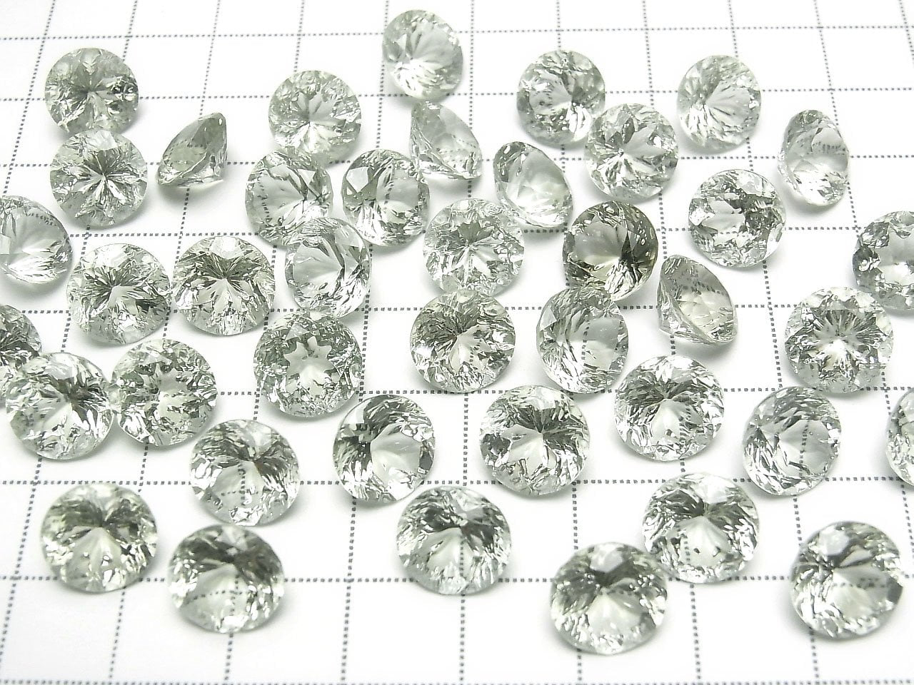 高品質綠紫水晶 AAA 裸石雕刻圓形刻面花式 10x10mm 1顆