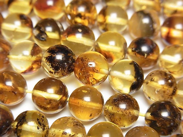 [Video] Baltic Amber Round 8mm 1strand beads (aprx.15inch/36cm)