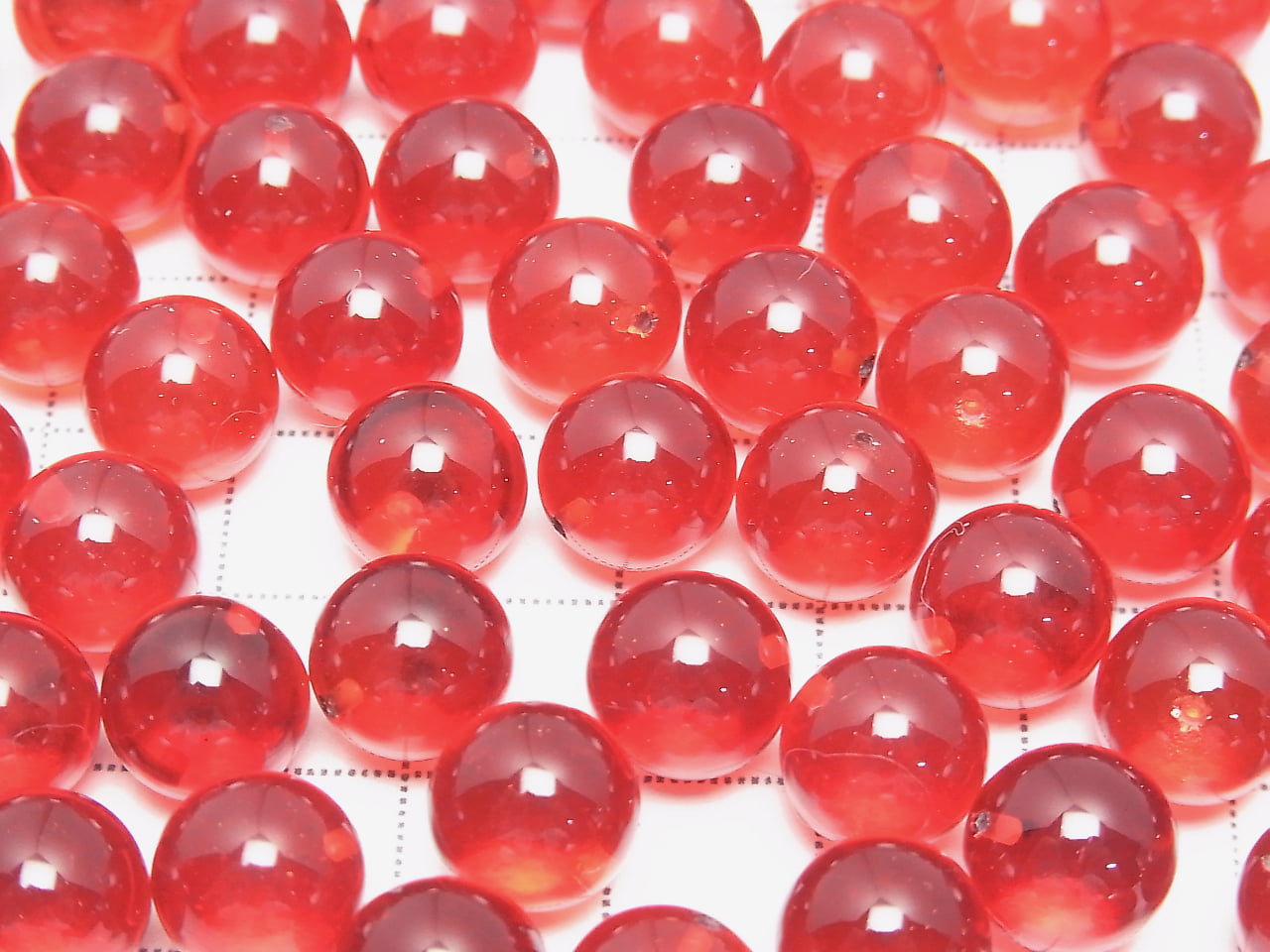 Rote Farbe Bernstein halboffene Bohrung rund 10mm 2 Stück