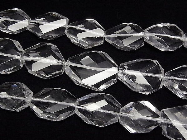 [Video] Crystal AAA- Flat Faceted Nugget 1strand beads (aprx.14inch/34cm)