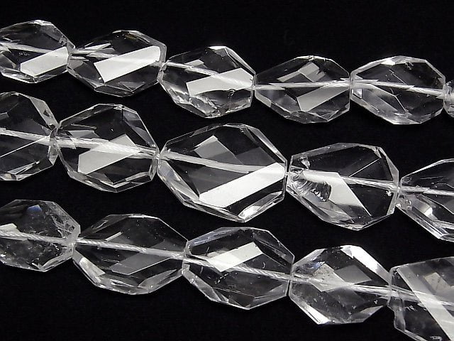 [Video] Crystal AAA- Flat Faceted Nugget 1strand beads (aprx.14inch/34cm)
