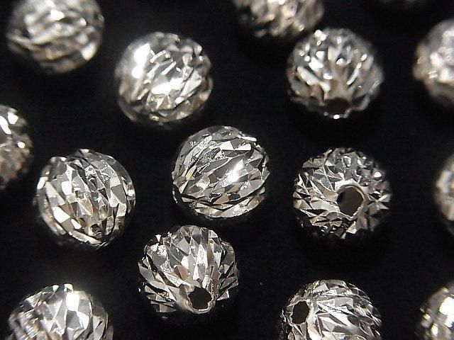 Silver 925 Random Round Cut [6mm][8mm] Rhodium Plated 3pcs