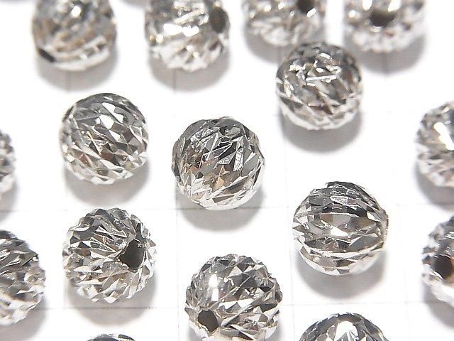 Silver 925 Random Round Cut [6mm][8mm] Rhodium Plated 3pcs