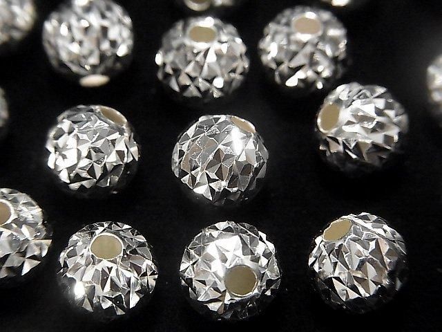 Silver 925 Random Round Cut Beads [6mm][8mm] No Coating 3pcs