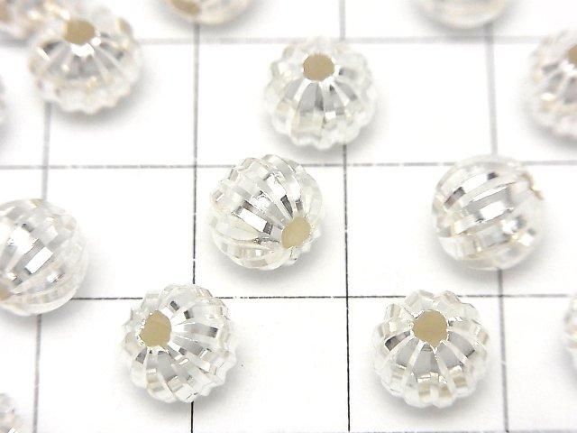 Silver 925 Line Carved Round (Corrugated Beads) [6mm][8mm] No Coating 2pcs
