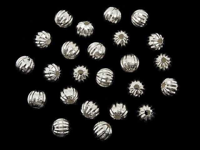 Silver925 Line Carved Round (Corrugated Beads) [6mm][8mm] No coating 2pcs