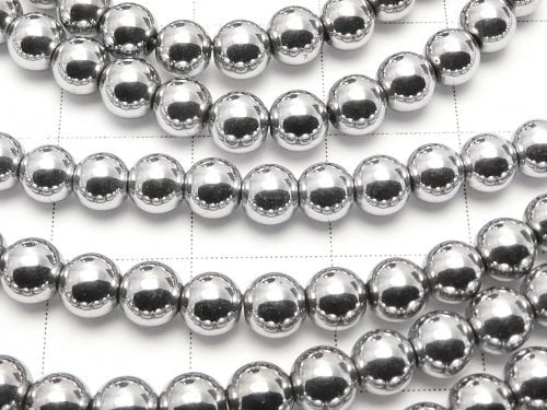 1strand $2.79! Hematite Round 4mm Silver coating 1strand beads (aprx.15inch / 38cm)