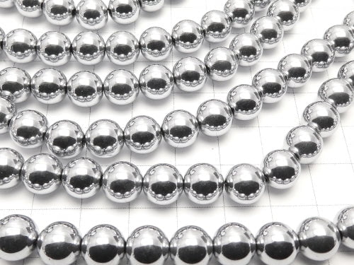 1strand $4.79! Hematite Round 8mm Silver coating 1strand beads (aprx.15inch / 38cm)