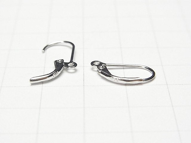 Silver925 Earrings French Hook Rhodium Plated 1pair