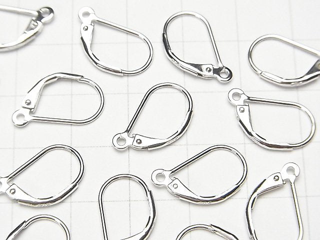 Silver925 Earrings French Hook Rhodium Plated 1pair