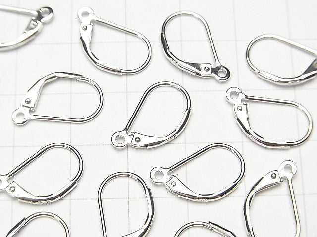 Silver925 Earrings French Hook Rhodium Plated 1pair $4.79!