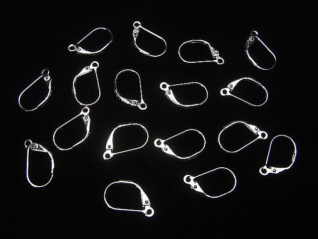 Silver925 Earrings French Hook Rhodium Plated 1pair